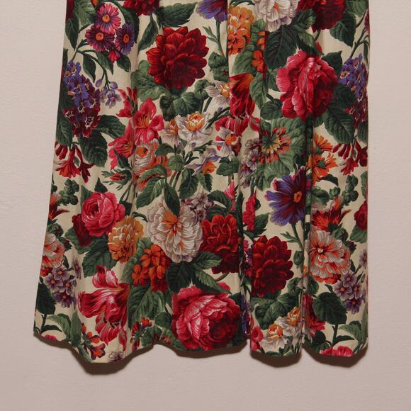 Vintage 80s Handmade Lace Bodice Floral Dress Size Small (no tag) - Picture 3 of 7